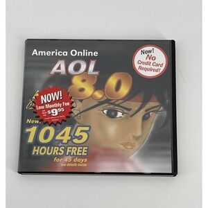 America Online AOL 8.0 1045 Hours Free CD 2002